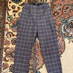 Gently worn Express dark blue plaid ankle high rise cigarette pant